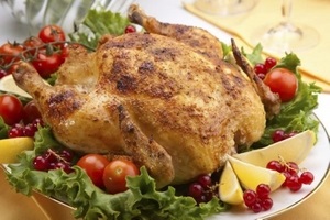 Курица, фаршированная гречкой к новогоднему столу