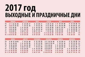 Календарь праздничных и выходных дней в 2017 году в России