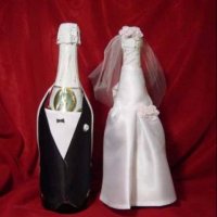 Как украсить бутылку шампанского на свадьбу?
